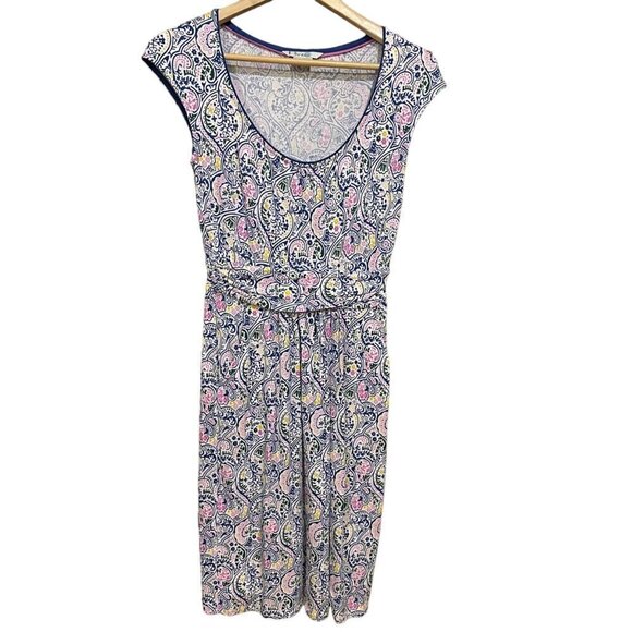 Boden Margot Scoop Neck Cap Sleeve Pockets Knee Length‎ Paisley Print Dress 4R - Picture 1 of 10